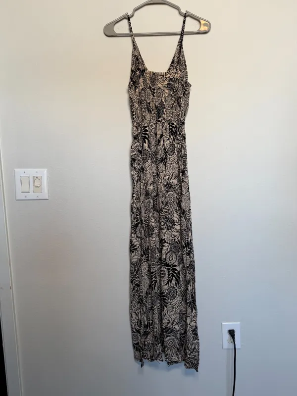 Free People Black Bohemian Maxi Dress with Spaghetti Straps - Image 4