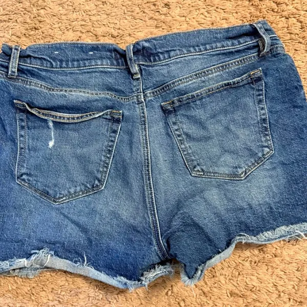 LOFT High-Waisted Raw Hem Denim Shorts Size 29 - Image 3