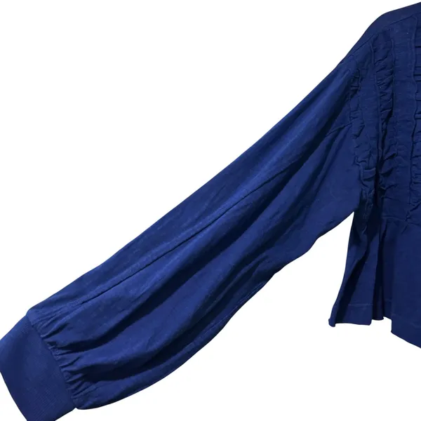 Pilcro Anthropologie NWT Babydoll Crop Top Blue Ruffle Peplum Small Relaxed - Image 4