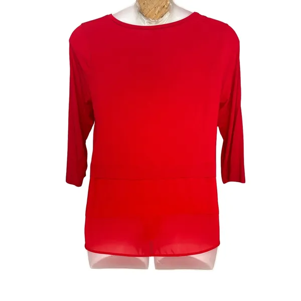 MICHAEL Michael Kors Red Layered Knit Top - Image 3