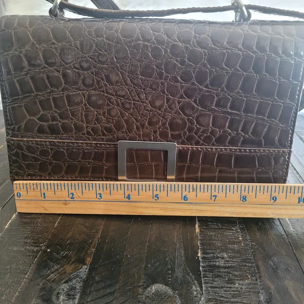 Nine West Croc Embossed Crossbody Purse - Image 7