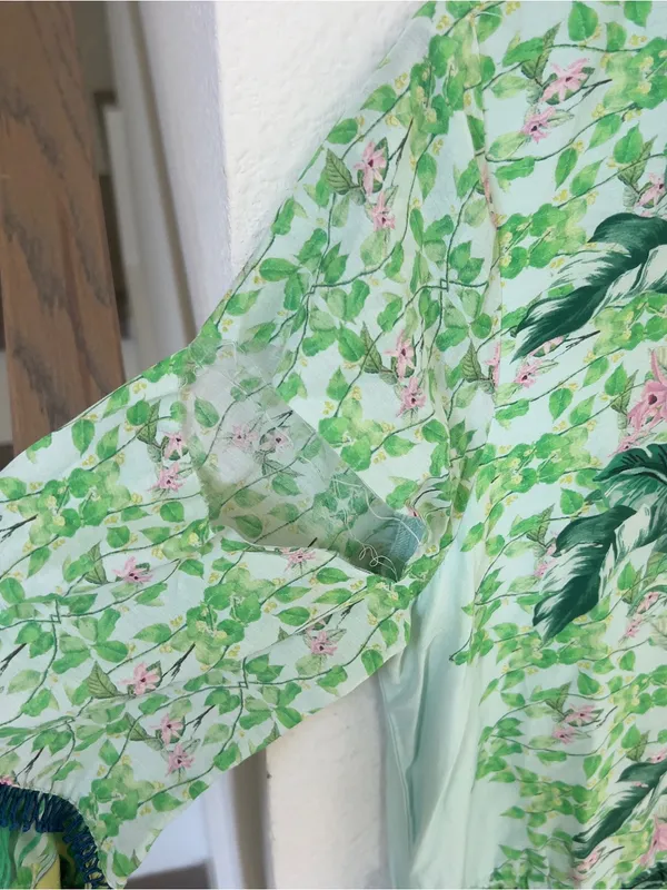 By Anthropologie Long-Sleeve Printed Maxi Shirt Dress in Green - Image 6
