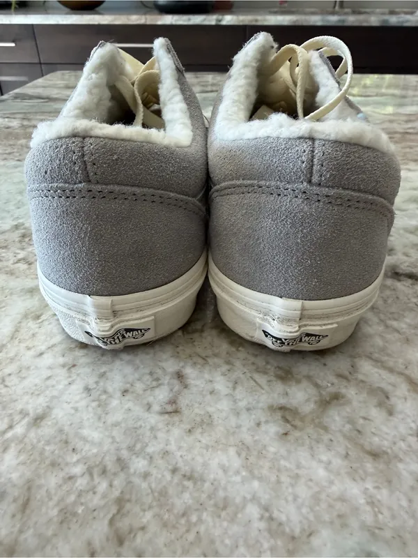 Vans Women's Grey Suede Low-Top Sneakers Old Skool Cozy Hug Size 7 - Image 5