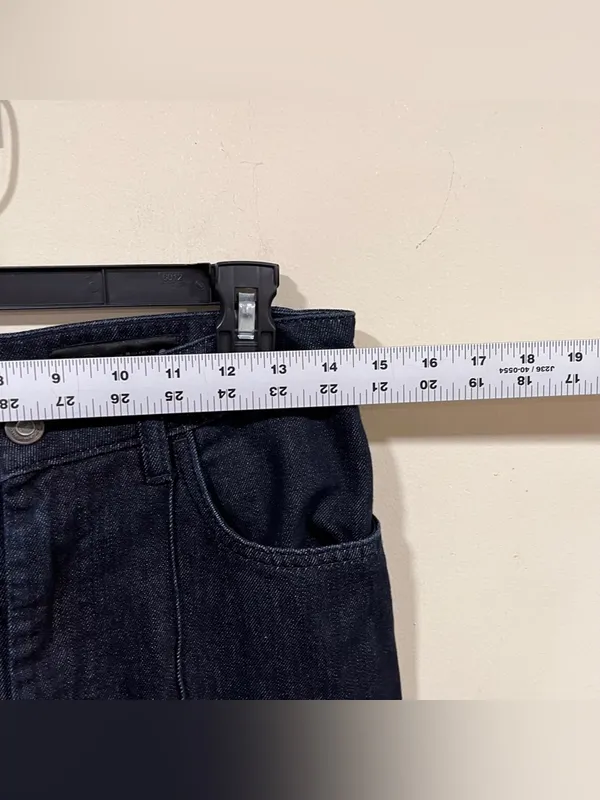 Zara Pintuck Wide Leg Jeans dark blue denim size 4 EUC high waisted - Image 4