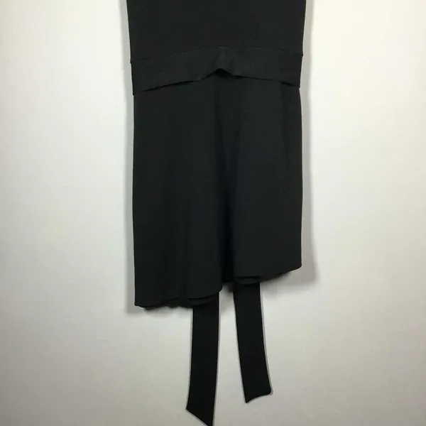 First Love Black Classic‎ Minimalist Asymmetrical Tied Waist Party Mini Dress 1X - Image 7