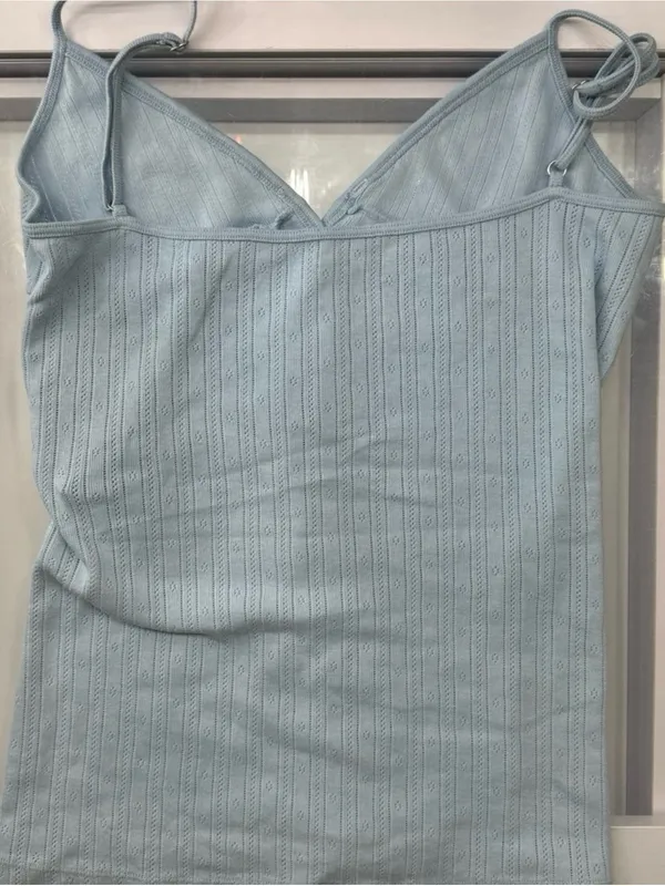 Brandy Melville Light Blue Button Up Camisole Tank Top (Ready To Ship) - Image 5