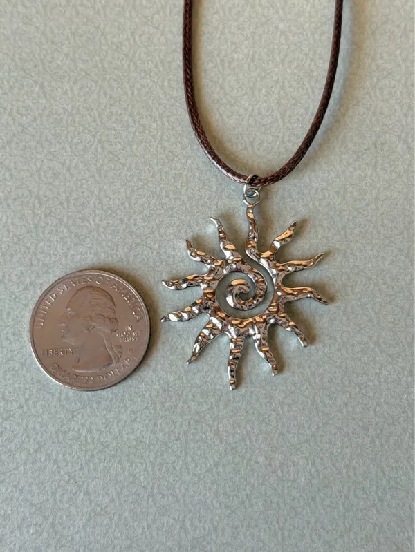Handmade stainless steel sun boho retro vintage style necklace☀️ - Image 4