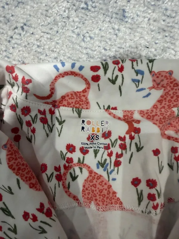 TOP ONLY Valentines Roller Rabbit long sleeve pjs  - Image 2