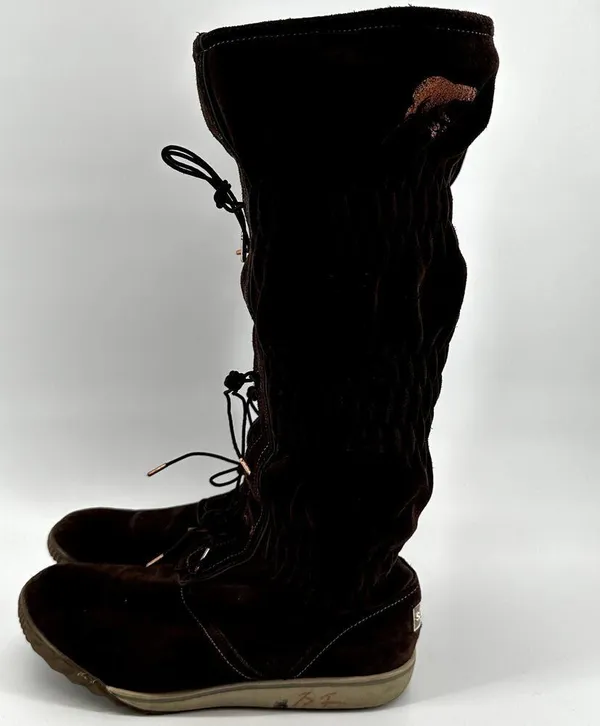 Sorel Firenzy Snow Boots Water Resistant Suede Wool Lined Knee High Brown 7.5 - Image 4