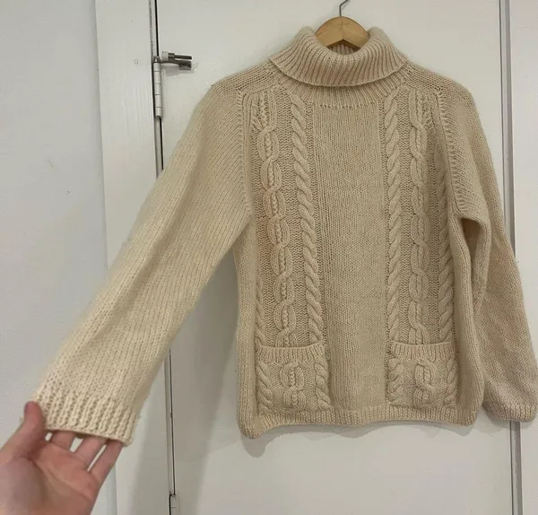 J.Crew 100% Wool Cable Knit Sweater - Image 2