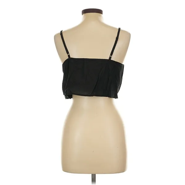 FARM Rio Black Cropped Camisole Tank Top Size L Minimal Y2K Summer - Image 2