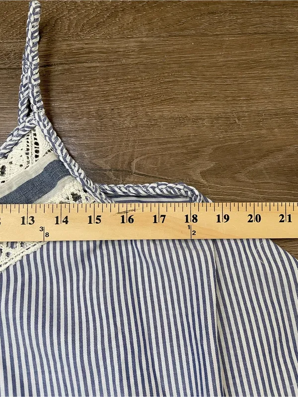 Altard State Flowy Striped Tank Top Size M Blue White Nautical Boho Summer - Image 13