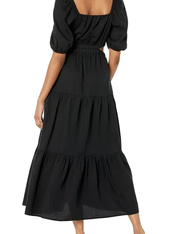 The Drop L Womens Anaya Square Neck Cut-Out Tiered Maxi Dress - Image 5