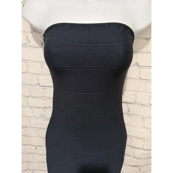 Missguided Strapless Bandage Bandeau Bodycon Midi Navy Blue dress Size 6 - Image 4
