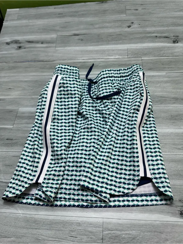 Lady Hagen Navy and White Geo Drawstring Mini Skirt M - Image 9