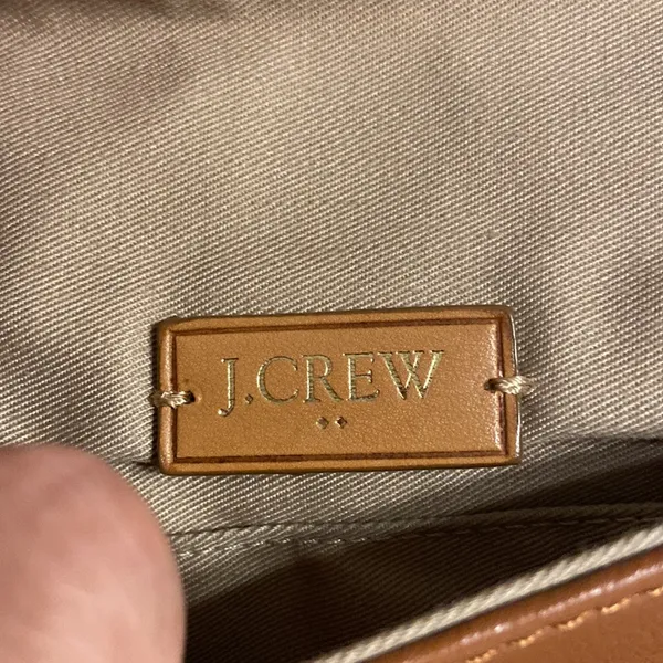 J.Crew 100% Leather Purse /Clutch tan/ brown color excellent condition - Image 3