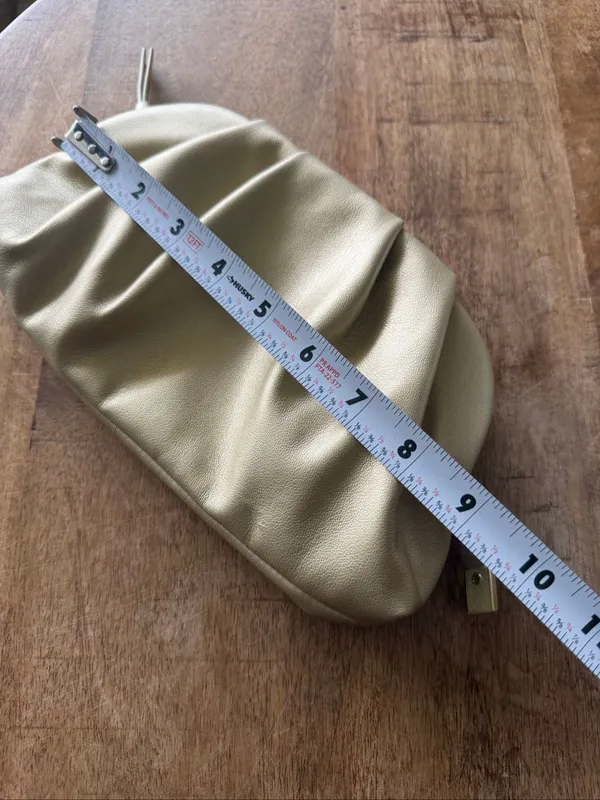 SWEETV Gold Pleated Faux Leather Evening Clutch Chain Shoulder Bag - Image 4