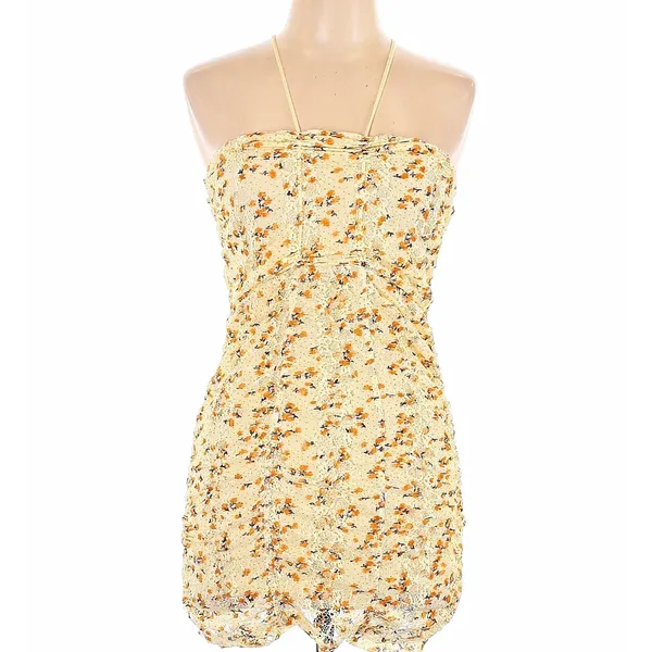 Free People Intimately Pucker Up NWT Bodycon Halter Straps Tie Dress $78 Retail - Image 2