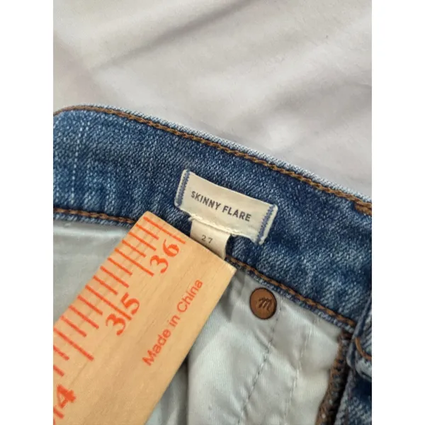 Madewell Skinny Flare Jeans High Rise Medium‎ Wash Blue Denim Size 27 - Image 5