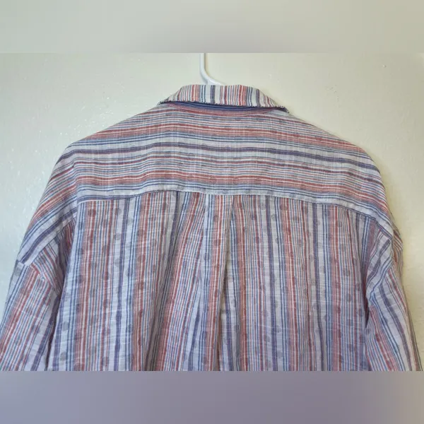 Maeve Anthropologie Breckenridge Striped‎ Polka Dot Button Boho Shirt Size S - Image 13