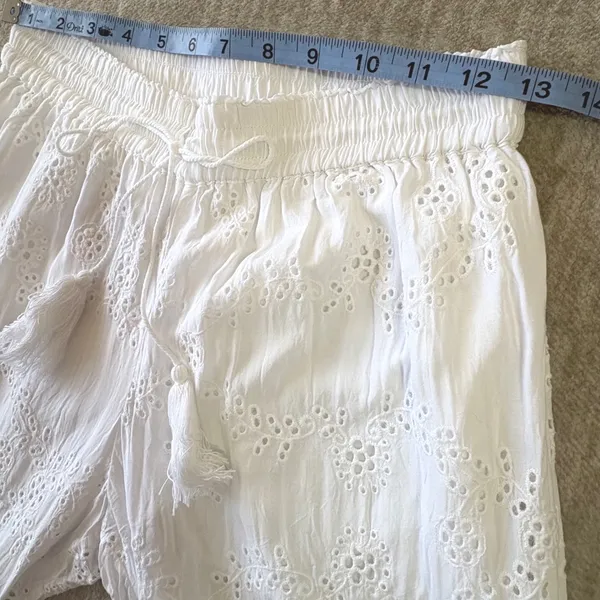 Young Fabulous &‎ Broke Eyelet Joggers Women M White Lined Pull On Boho Beach - Image 6