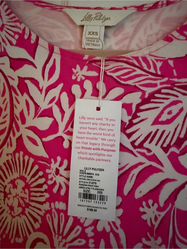 Lilly Pulitzer BRYSON LONG SLEEVE MAXI DRESS, PASSION FRUIT PINK ABSOLUTELY FLAM - Image 4