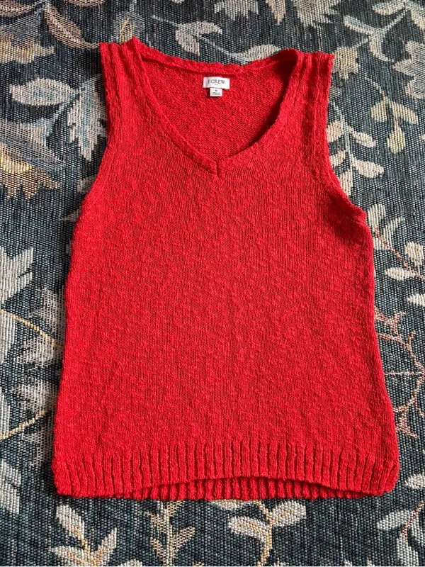 J. Crew Red V-Neck Sweater Tank Size S - Image 3