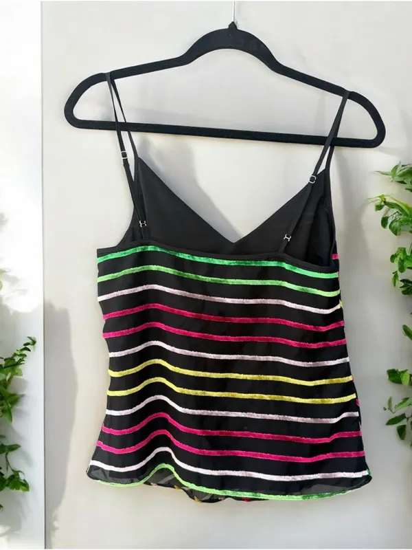 AMANDA UPRICHARD Mattie Velvet Rainbow Tank/Top Small - Image 5