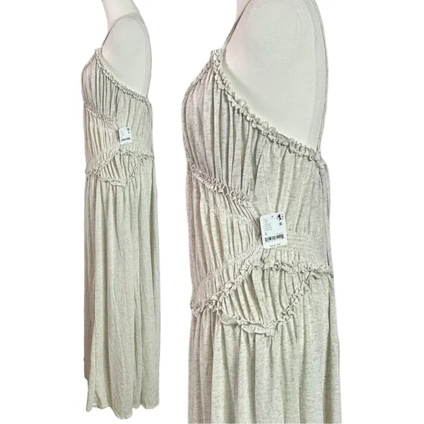 Free People Ethereal Beach Marina Muse Maxi Dress in Natural Neutral Large NWT - Image 6