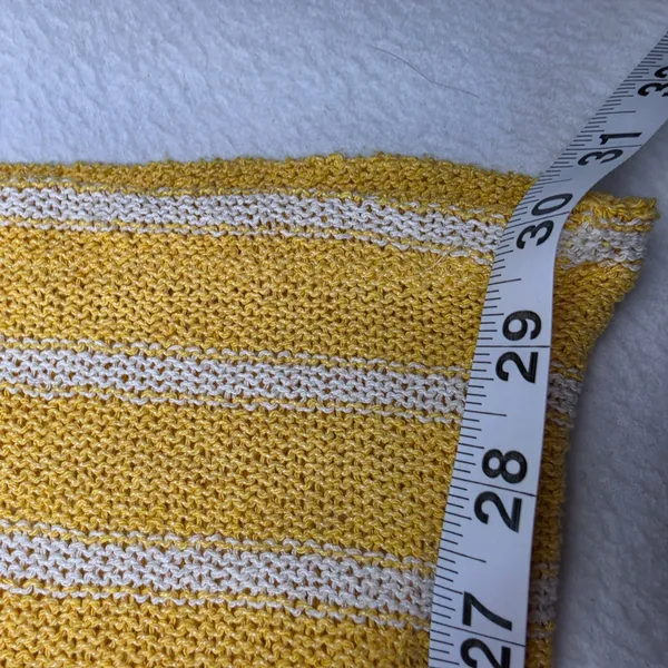 Zara Women Yellow White Striped Knit Wide Leg Pants High Rise Boho Summer Small - Image 8