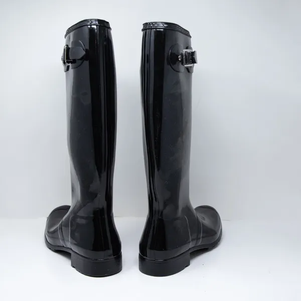 NEW Hunter Women's Rubber Knee High Rain Waterproof Shiny Boots Black 10 - Image 3