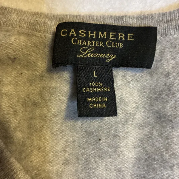 Charter Club Luxury 100% Cashmere Crew Neck Sweater Women’s Large Gray - Image 2