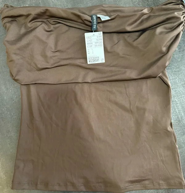 H&M Brown Off-Shoulder Stretch Camisole - Image 2
