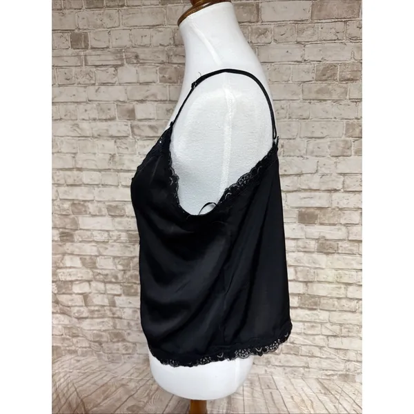 Forever 21 00s Scene Emo Black Lace Cropped Cami Sz L‎ Gothcore Witchy Y2k Indie Sleaze - Image 6