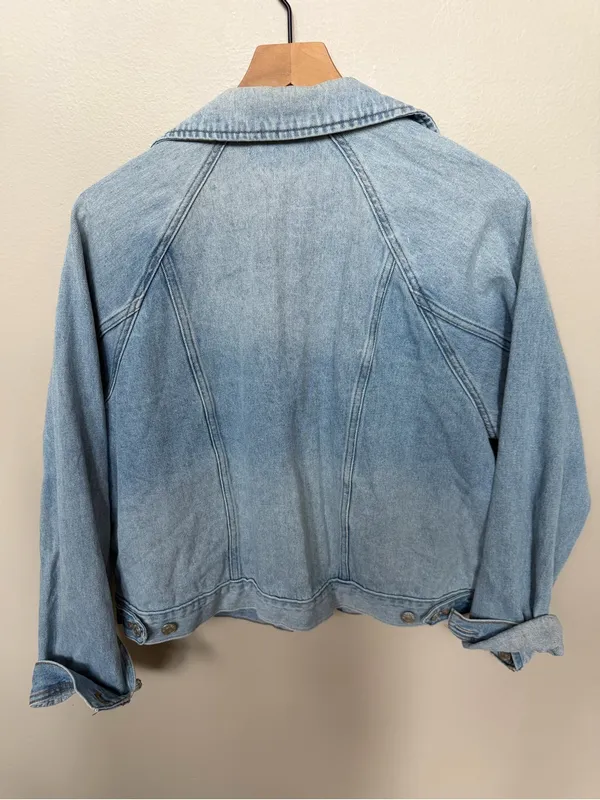 Madewell Washed Light Blue Denim Trucker Jacket Size Medium 100% Cotton - Image 6