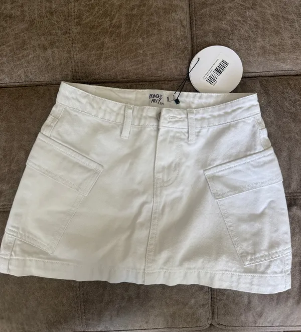 Princess Polly Mini Skirt White Cargo - Image 3