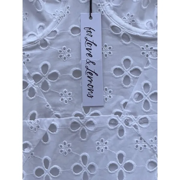 For Love And Lemons Picnic Mini Dress White Eyelet Revolve NWT Large - Image 5