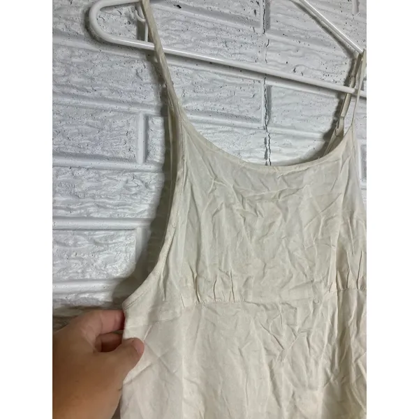 Free People Slip Dress Womens Small Ivory Excellent Adjustable Straps Viscose - Image 2