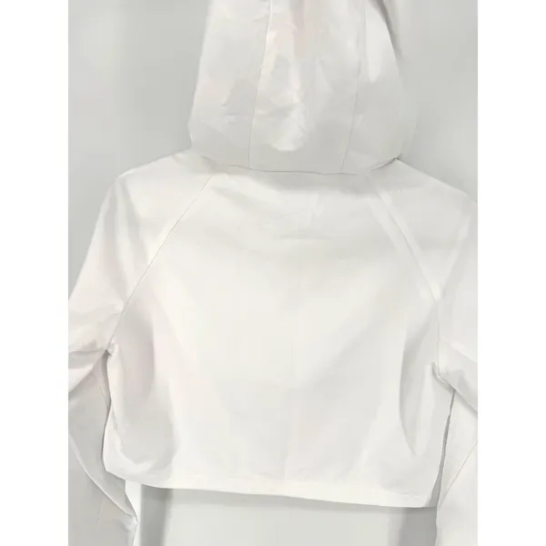 Gymshark Hoodie Windbreaker Cropped Oversized XS White Logo Pouch Pocket Active - Image 7