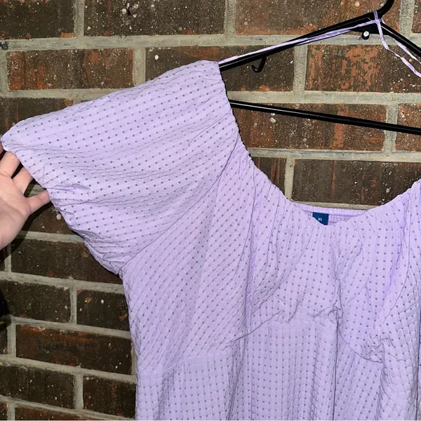 NWT Purple Old Navy Flutter Sleeve V-Neck Mini Swing Dress - Image 3