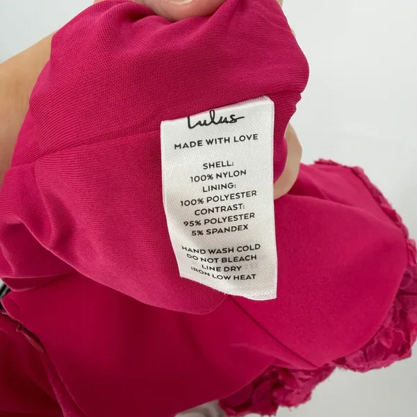 Lulus Ravishing Appeal Fuchsia 3d Floral Applique Strapless Maxi Dress Pink NWT - Image 6