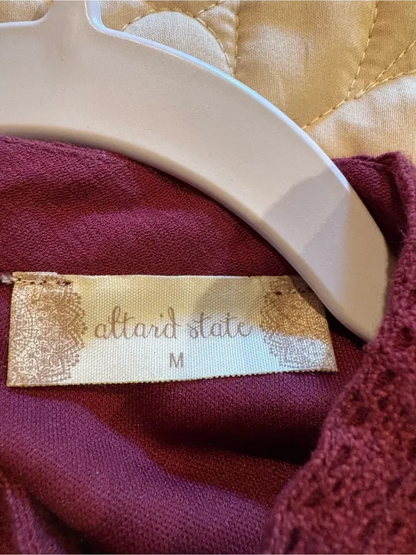 Altar'd State wine-colored babydoll mini dress women’s M NWT - Image 4