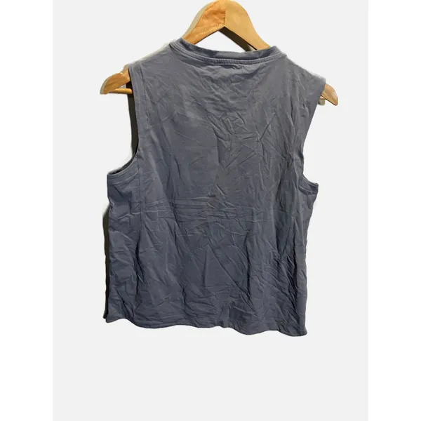 Athleta Muscle Tank Women Medium Blue Gray Cotton Blend Activewear Gym‎ Top - Image 4
