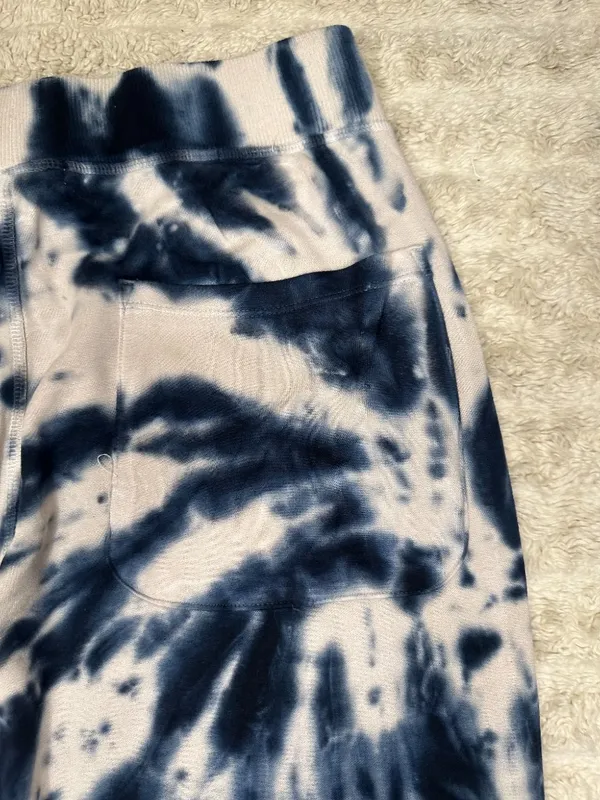 Young, Fabulous & Broke athleisure teal/cream tie-dyed joggers Size Large - Image 8