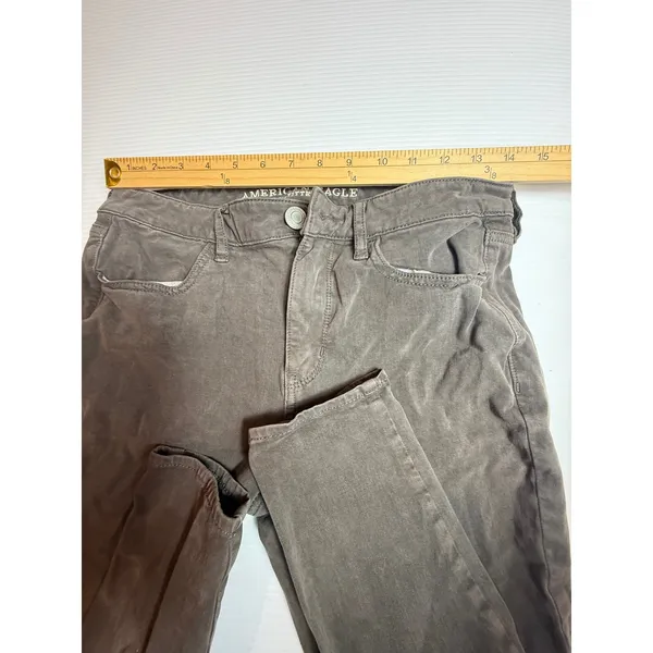 American Eagle Super Stretch X Jegging Pants Women's Size 8‎ Short Gray - Image 3