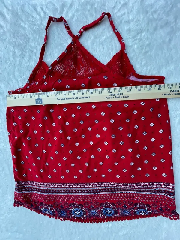 Crave Fame Red‎ Printed Spaghetti-Strap Camisole - Image 5