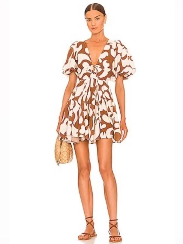 House of Harlow Puff Sleeve Linen Blend - Image 2