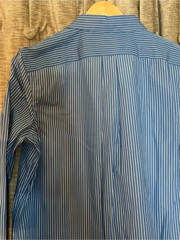 NWT Lauren Ralph Lauren Classic Blue Pinstripe Button Down Dress Shirt Size 8 - Image 16