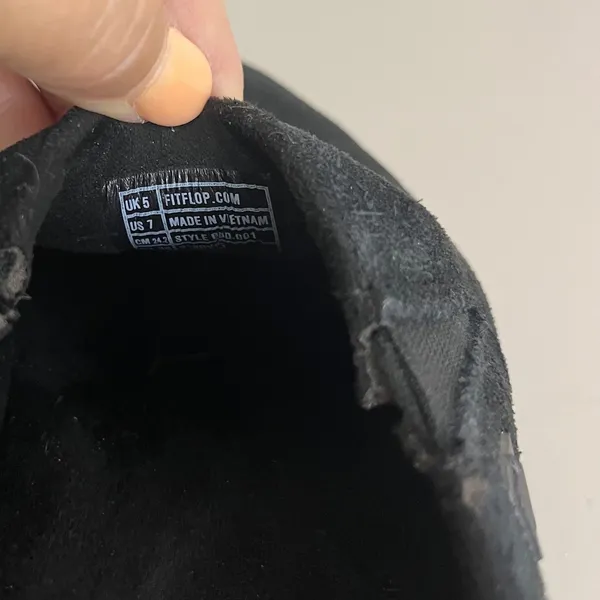 FitFlop Shuv Suede Clog Women 7 Black Microwobbleboard Slip On Comfort Shoe - Image 6