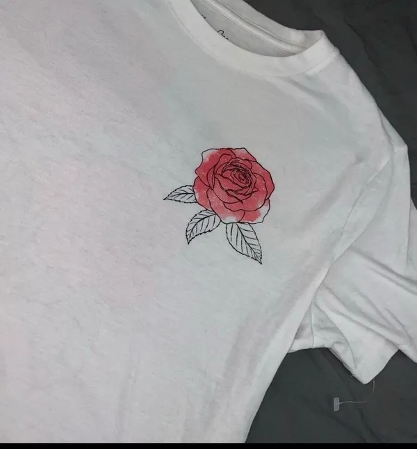 NEW Rose Tshirt White - Image 5